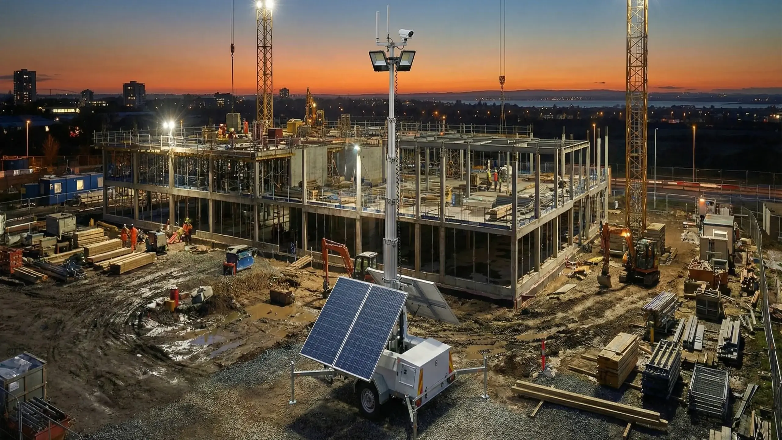 Tijdelijke beveiliging met cameramast en hybride techniek